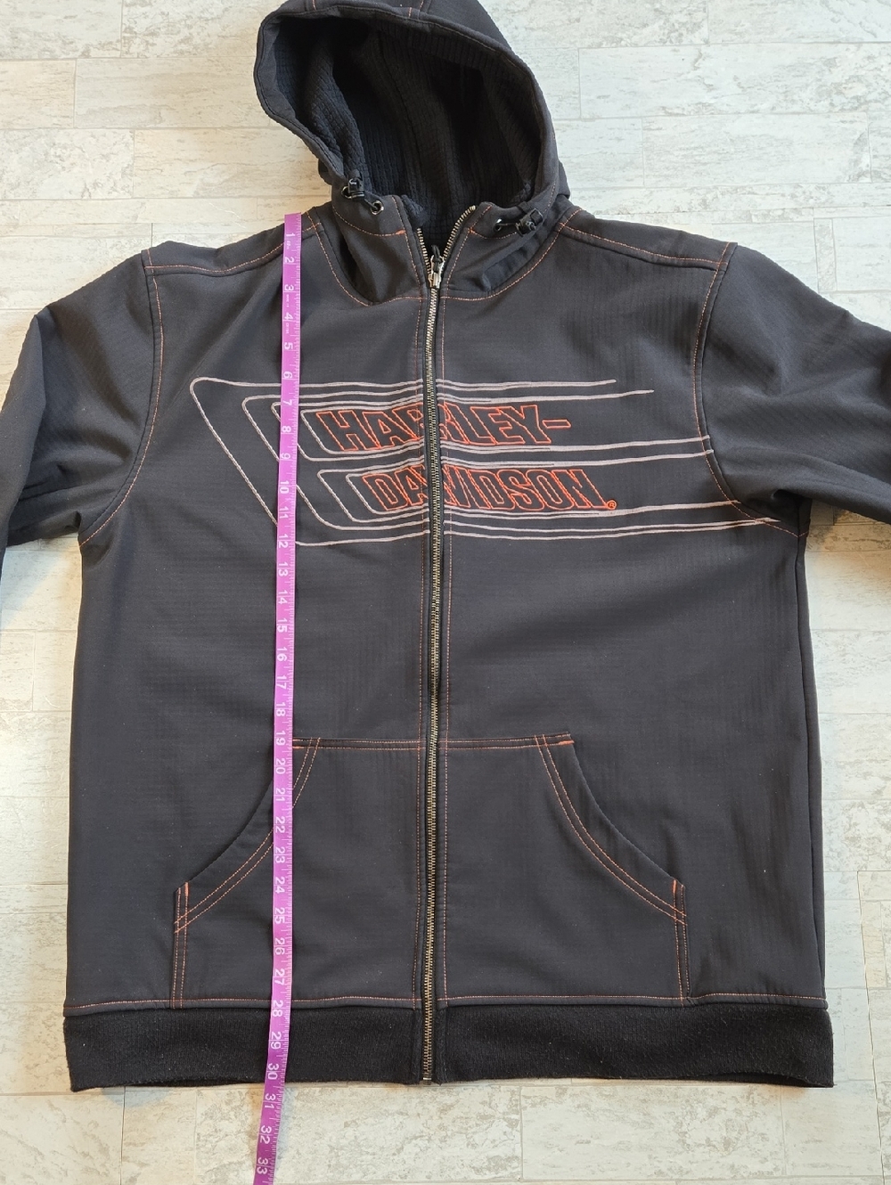 Harley Davidson Soft Shell windbreaker Jacket Racing Stripes Mens XL - Picture 6 of 8